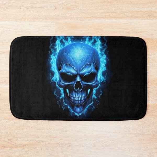 Item preview, Blue Flaming Skull with Intense Glow and Fiery Aura designed and sold by Vinson-MFG.