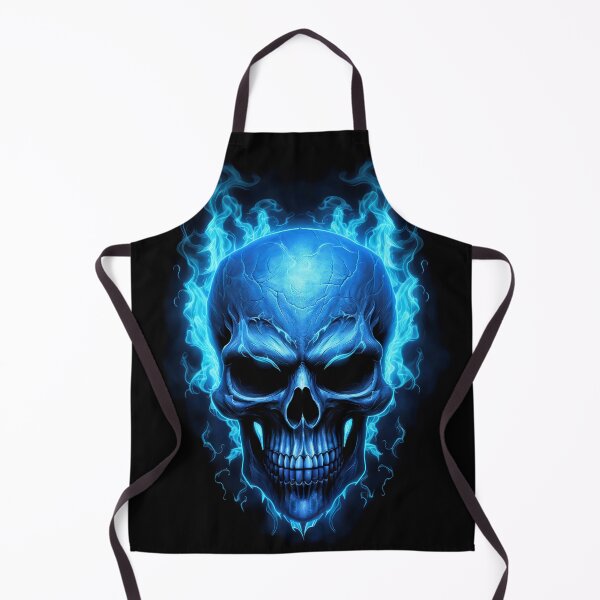 Item preview, Blue Flaming Skull with Intense Glow and Fiery Aura designed and sold by Vinson-MFG.