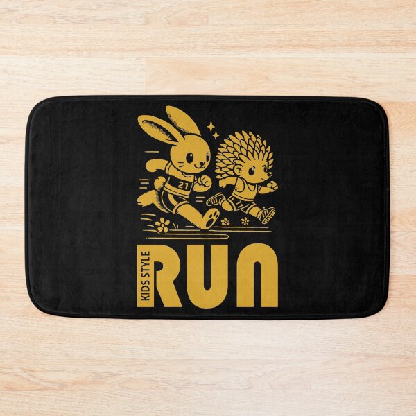 Item preview, Bunny and Hedgehog Speedy Sprint for Kids in Goldenrod designed and sold by Soulemotion.