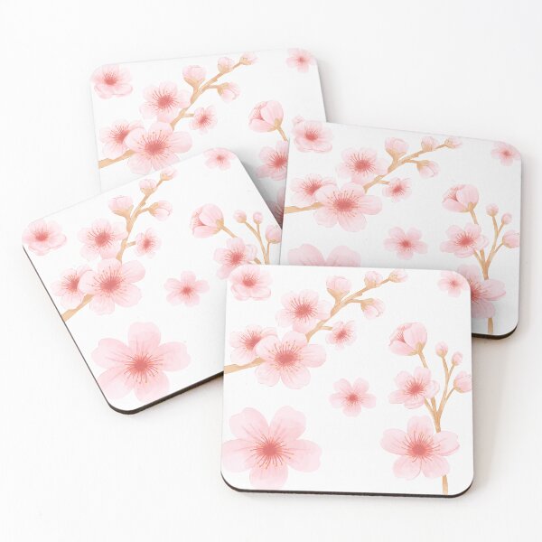 Item preview, Pastel Pink Off-White Cherry Blossom Floral illustration Flower pattern designed and sold by HappyHavenStu.