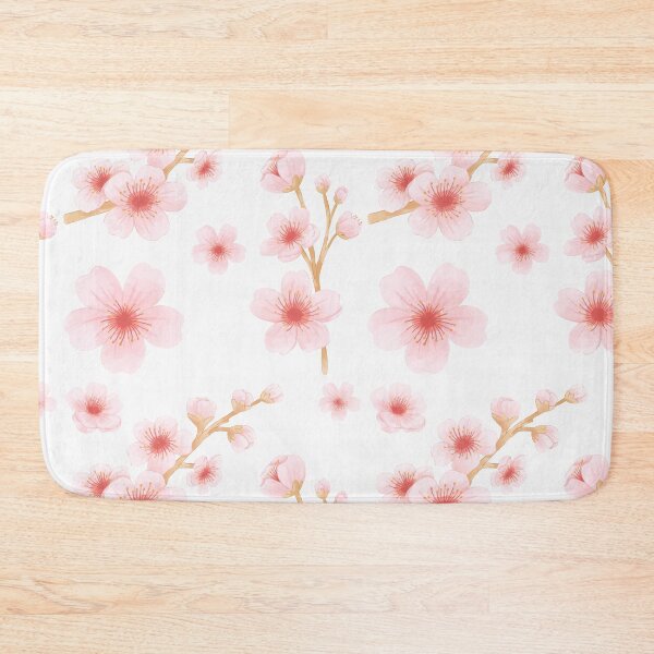 Item preview, Pastel Pink Off-White Cherry Blossom Floral illustration Flower pattern designed and sold by HappyHavenStu.