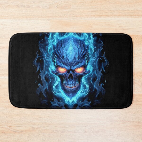 Item preview, Fiery Blue Skull with Glowing Eyes and Ethereal Flames designed and sold by Vinson-MFG.
