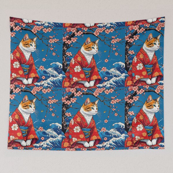Item preview, Neko Harmony: Retro Japanese Cat Delight for Feline Aficionados designed and sold by Catophile.