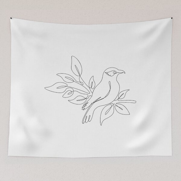 Item preview, Bird sitting on a branch line art designed and sold by AnnArtshock.