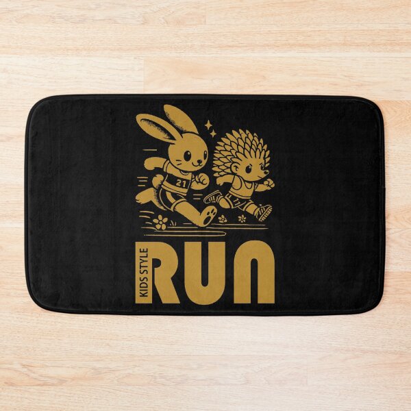 Item preview, Bunny and Hedgehog Kids Sprint in Dark Goldenrod designed and sold by Soulemotion.