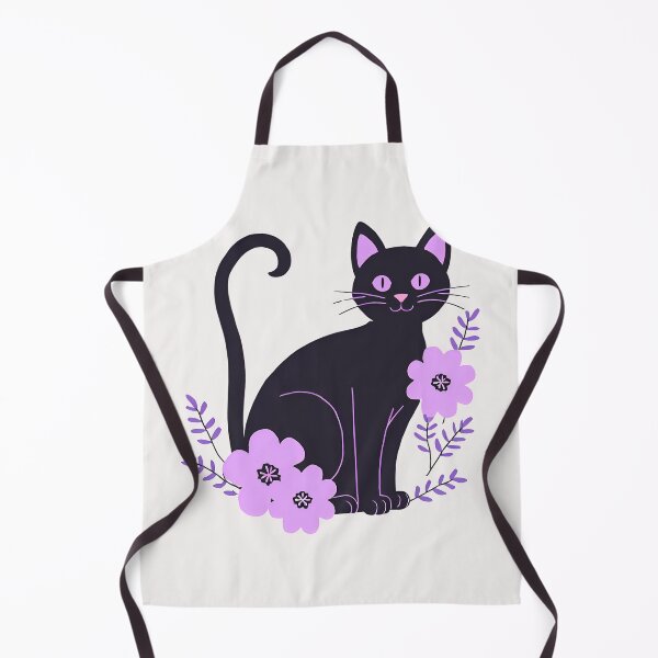 Artikelvorschau, Schwarze Katze mit Blumen entworfen und verkauft von RANDOMNESS.
