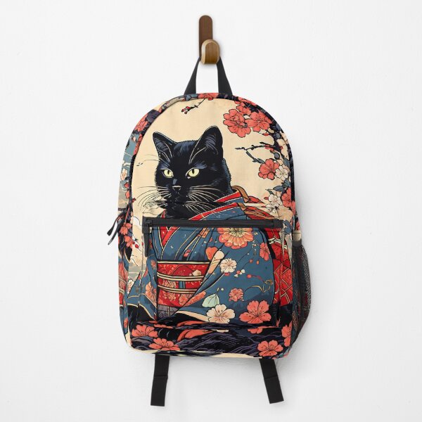Item preview, black cat Neko Harmony: Retro Japanese Cat Delight for Feline Aficionados designed and sold by Catophile.