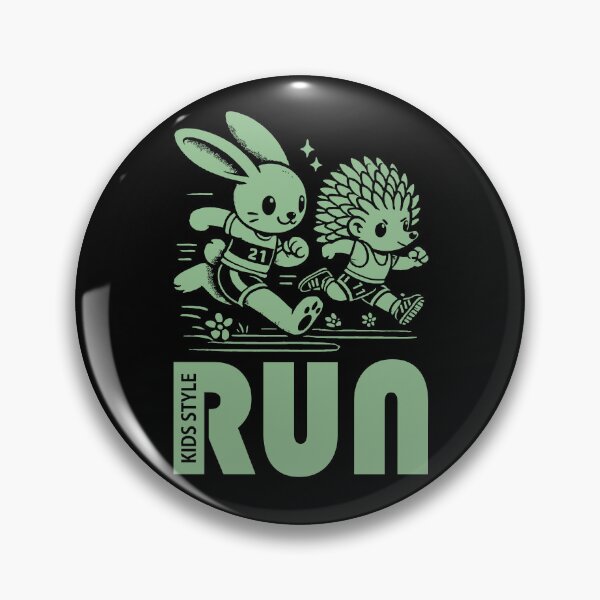 Item preview, Bunny and Hedgehog Kids Sprint Adventure in Dark Sea Green designed and sold by Soulemotion.