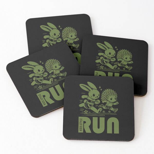 Item preview, Bunny and Hedgehog Kids Sprint Race in Olive designed and sold by Soulemotion.