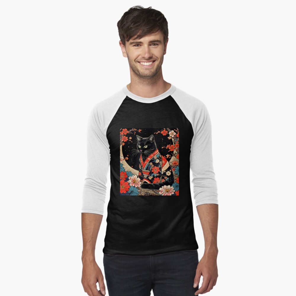 Vista previa del artículo con la obra «Camiseta ¾ estilo béisbol», diseñado y vendido por Catophile.
