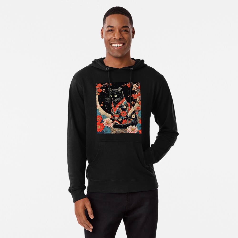 Vista previa del artículo con la obra «Sudadera ligera con capucha», diseñado y vendido por Catophile.