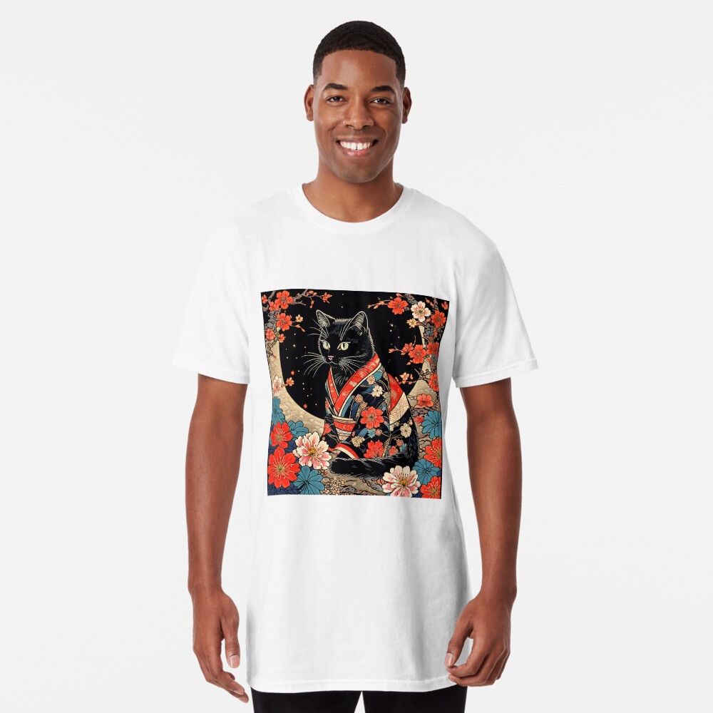 Vista previa del artículo con la obra «Camiseta larga», diseñado y vendido por Catophile.