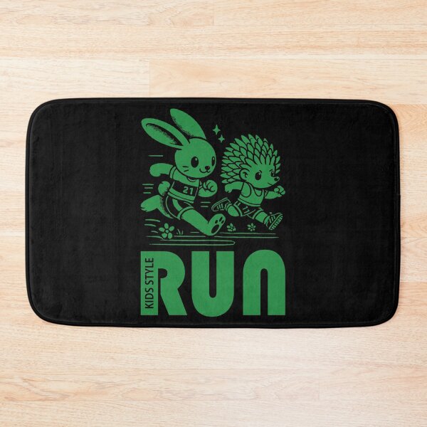 Item preview, Energetic Bunny and Hedgehog Race Through the Forest in Forest Green designed and sold by Soulemotion.