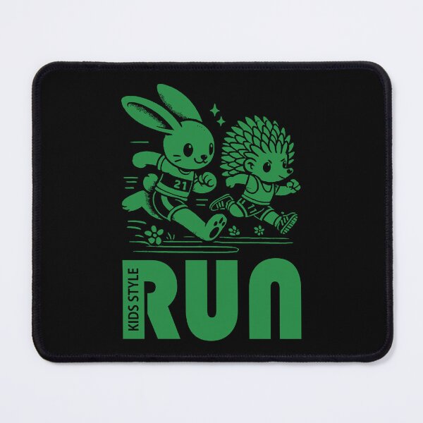 Item preview, Energetic Bunny and Hedgehog Race Through the Forest in Forest Green designed and sold by Soulemotion.
