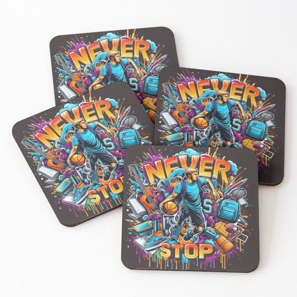 Item preview, falcon88 "Never Stop" with Basketball Legend Graffiti designed and sold by Imaginarium of Chaos falcon88 .