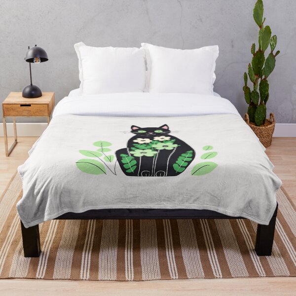 Item preview, Gato negro con flores designed and sold by RANDOMNESS.
