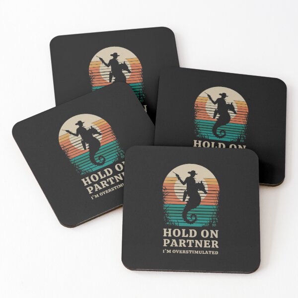 Item preview, Hold On Partner I'm Overstimulated Cowboy Riding A Seahorse designed and sold by Anniko Art Studio.