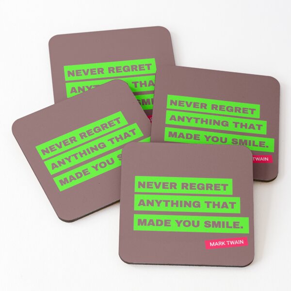 Item preview, "Never Regret Anything That Made You Smile - Mark Twain Quote  designed and sold by cocoshopdesign.