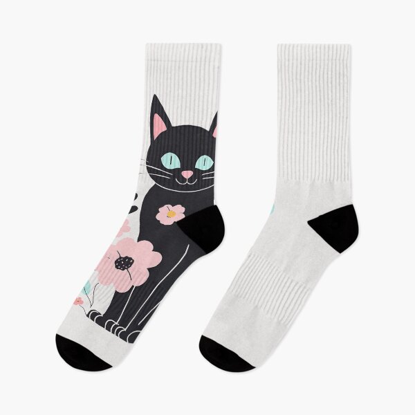 Artikelvorschau, Schwarze Katze mit Blumen - Gartenkatze entworfen und verkauft von RANDOMNESS.