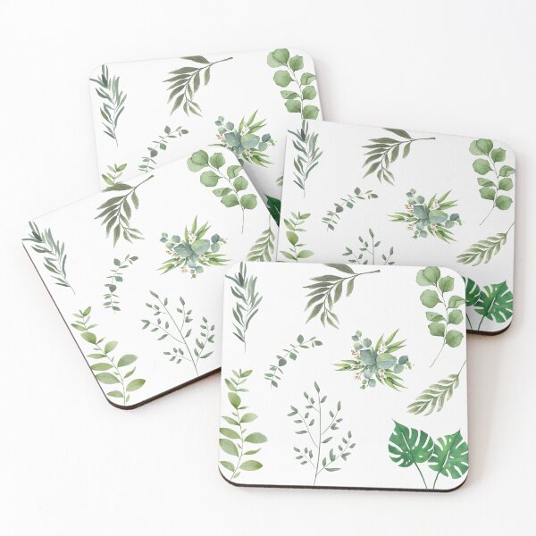 Item preview, Pastel Green Leaves Pattern designed and sold by HappyHavenStu.