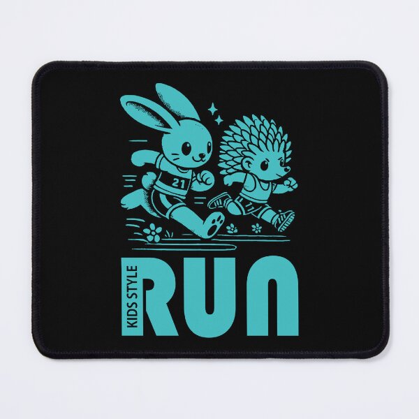 Item preview, Bunny and Hedgehog Race in a Turquoise Sprint Adventure designed and sold by Soulemotion.
