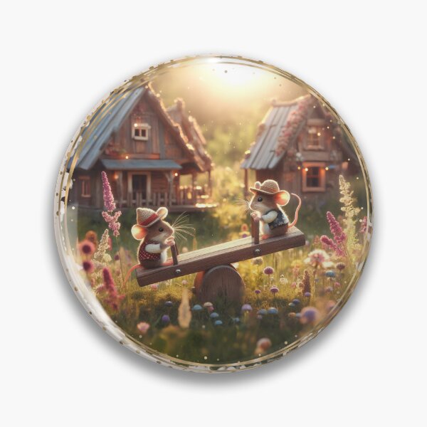 Item preview, Two Little Mice On A Seesaw (for light background product) designed and sold by ArtSea-Bubble.