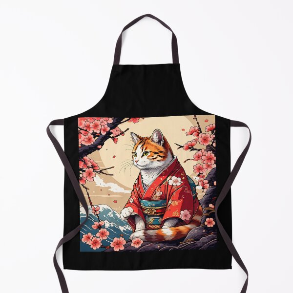 Item preview, Neko Harmony: Retro Japanese Cat with sakura Delight for Feline Aficionados designed and sold by Catophile.