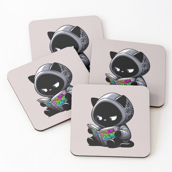 Item preview, Street Art Cat Reading Graffiti Book designed and sold by Kwanbaba21.