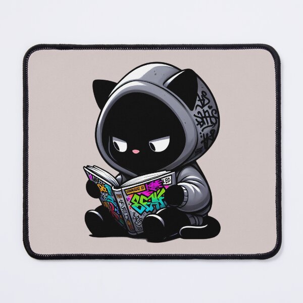 Item preview, Street Art Cat Reading Graffiti Book designed and sold by Kwanbaba21.