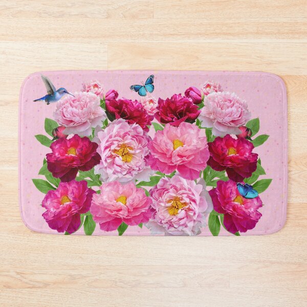 Item preview, Peony flowers with humming bluebird designed and sold by SueKnox.