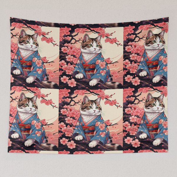 Item preview, Neko Harmony: Retro Japanese Cat Delight for Feline Aficionados designed and sold by Catophile.