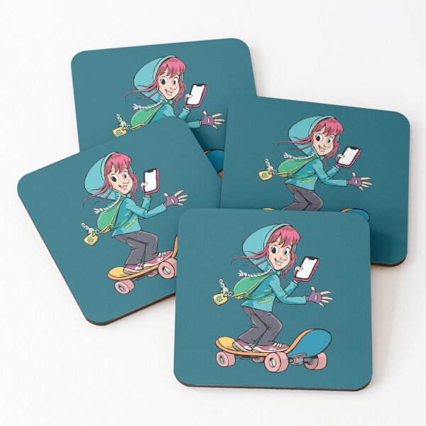 Item preview, girl with a hood rushes on a skateboard designed and sold by duxpavlic.