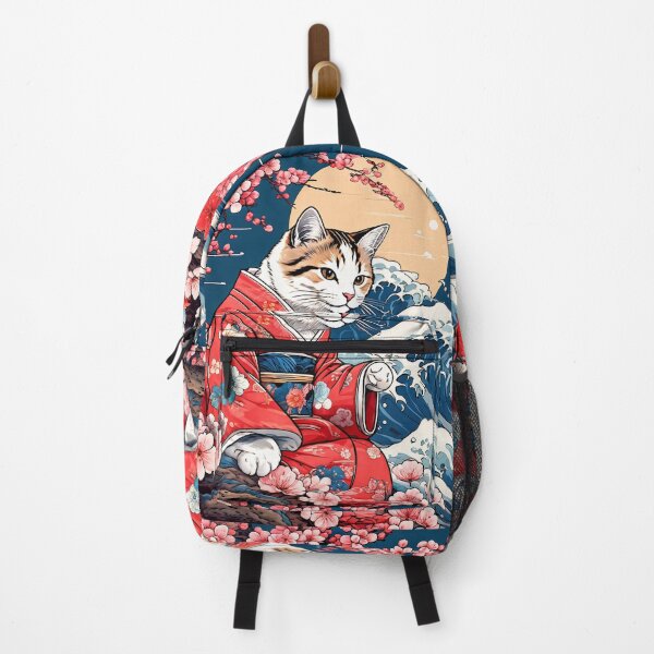 Item preview, the great wave of cats Neko Harmony: Retro Japanese Cat Delight for Feline Aficionados designed and sold by Catophile.