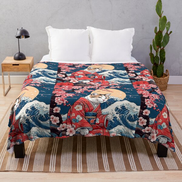 Item preview, the great wave of cats Neko Harmony: Retro Japanese Cat Delight for Feline Aficionados designed and sold by Catophile.