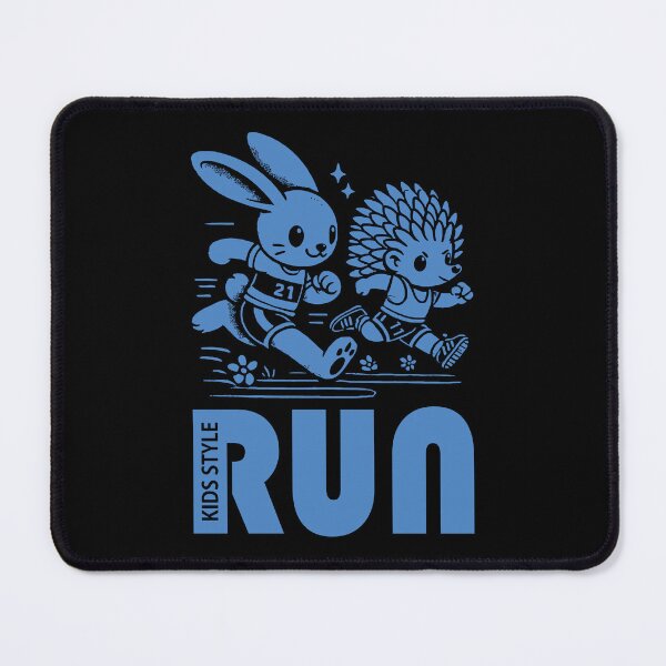 Item preview, Bunny and Hedgehog Racing in a Cornflower Blue Sprint designed and sold by Soulemotion.