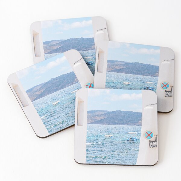 Item preview, Milos, Greece I Mediterranean sea view to blue white aesthetic of Cyclades islands like Santorini from small fishing village of Klima for a wild savage nature boho pastel summer mountain landscape designed and sold by Julie Travel Photography.