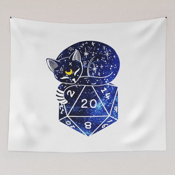 Item preview, D20 CAT DICE: Starry dnd dice  designed and sold by DungeonAtelier.