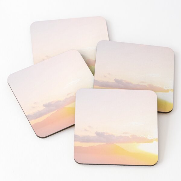 Item preview, Milos, Greece I Aesthetic orange pastel sunset light over the greek mountains of the Cyclades island from the village of Plaka for a colorful minimalist geometric graphic design fine art photography designed and sold by Julie Travel Photography.