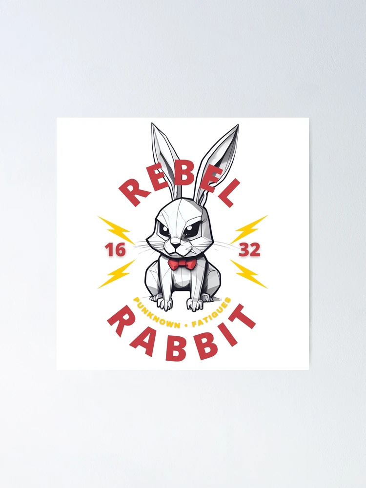 Thumbnail 1 of 3, Poster, Rebel Rabbit designed and sold by pUNKnown.