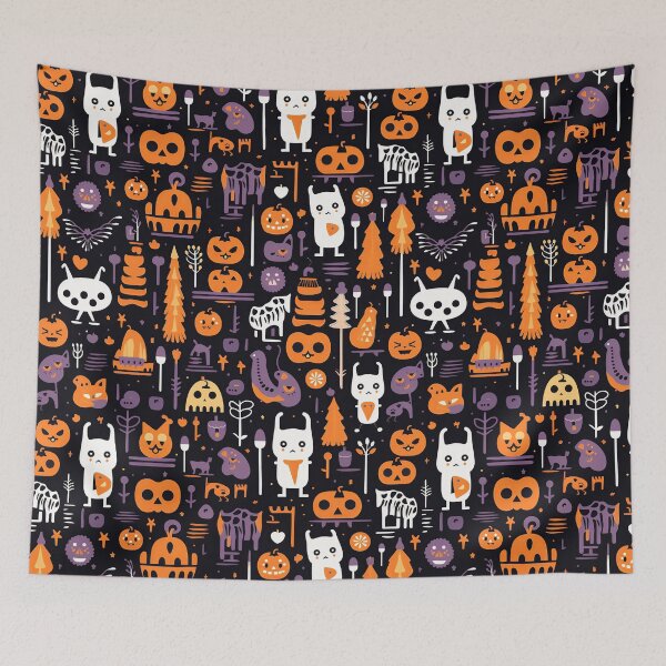 Item preview, Halloween Ghoul Pattern Art - Spooky and Unique Wall Decor | Festive Gothic Halloween Artwork designed and sold by DarkEmporium20.