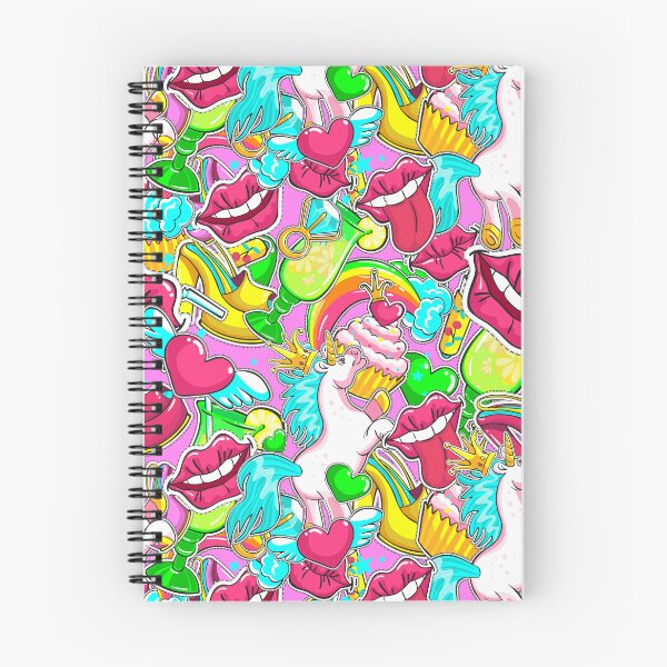 Item preview, Collage de arte pop colorido: diseño de pegatinas con unicornios, labios y corazones designed and sold by ArtLab-store.