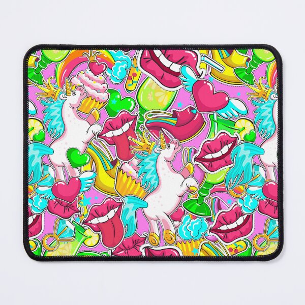 Item preview, Collage de arte pop colorido: diseño de pegatinas con unicornios, labios y corazones designed and sold by ArtLab-store.