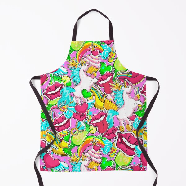 Item preview, Colorful Pop Art Collage - Unicorns, Lips, and Hearts Sticker Design designed and sold by ArtLab-store.