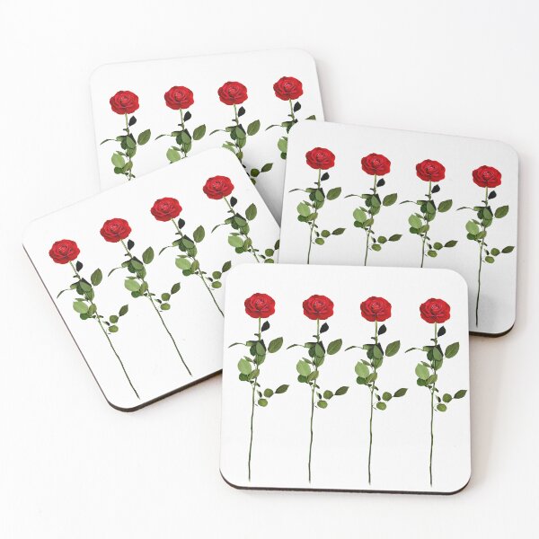 Item preview, Beautiful 4 Red Roses Flower Art designed and sold by HappyHavenStu.