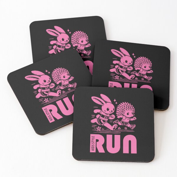 Item preview, Bunny and Hedgehog Racing in Bold Hot Pink designed and sold by Soulemotion.