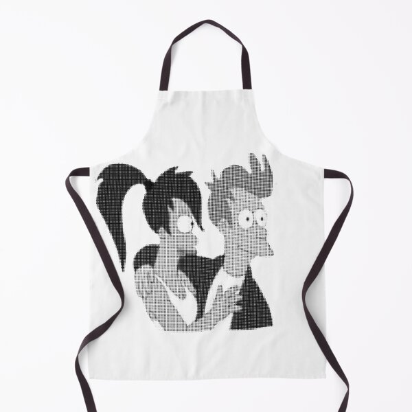 Aperçu de l'œuvre Imprimé à pois noir et blanc de Fry et Leela créée et vendue par SoftBlushSarah.