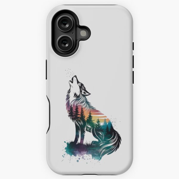 Item preview, A beautifully stylized wolf howling intricately detailed with flowing lines and an array of colors designed and sold by 123ks.