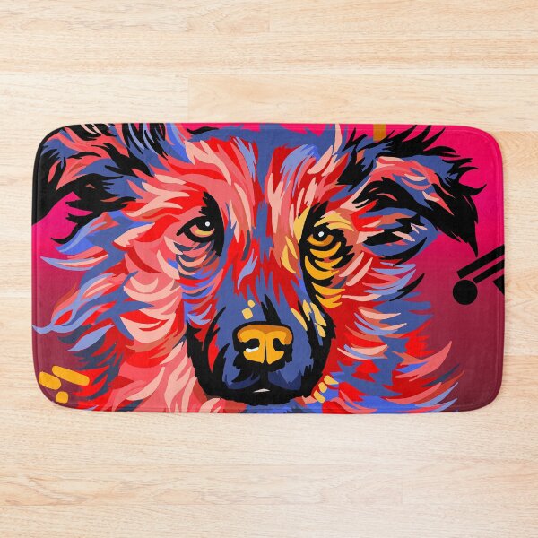 Item preview, Abstract Dog artwork digital drawing of mixed breed Pink designed and sold by CreativelySophG.