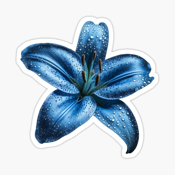 Item preview, Blue fleur-de-lis with silver drops designed and sold by Fab-Haven.