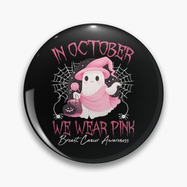 Item preview, In October We Wear Pink Witch Ghost Breast Cancer Awareness Hallowween 2024 designed and sold by Be Cool (5.0) ⭐⭐⭐⭐⭐.